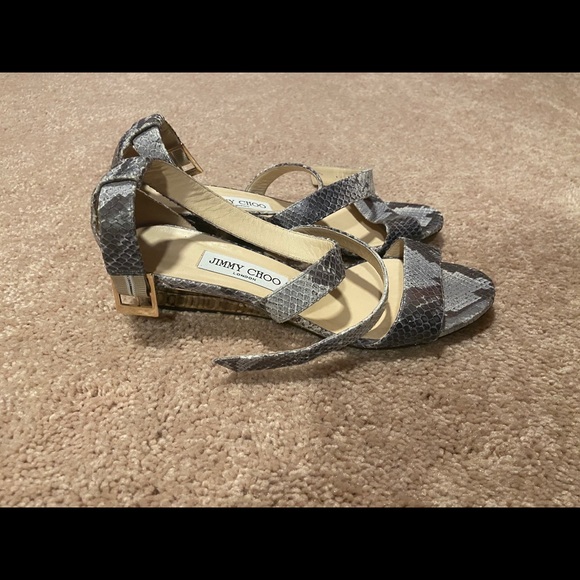 Jimmy Choo Snakeskin Sandals -Size 38 - Picture 3 of 4